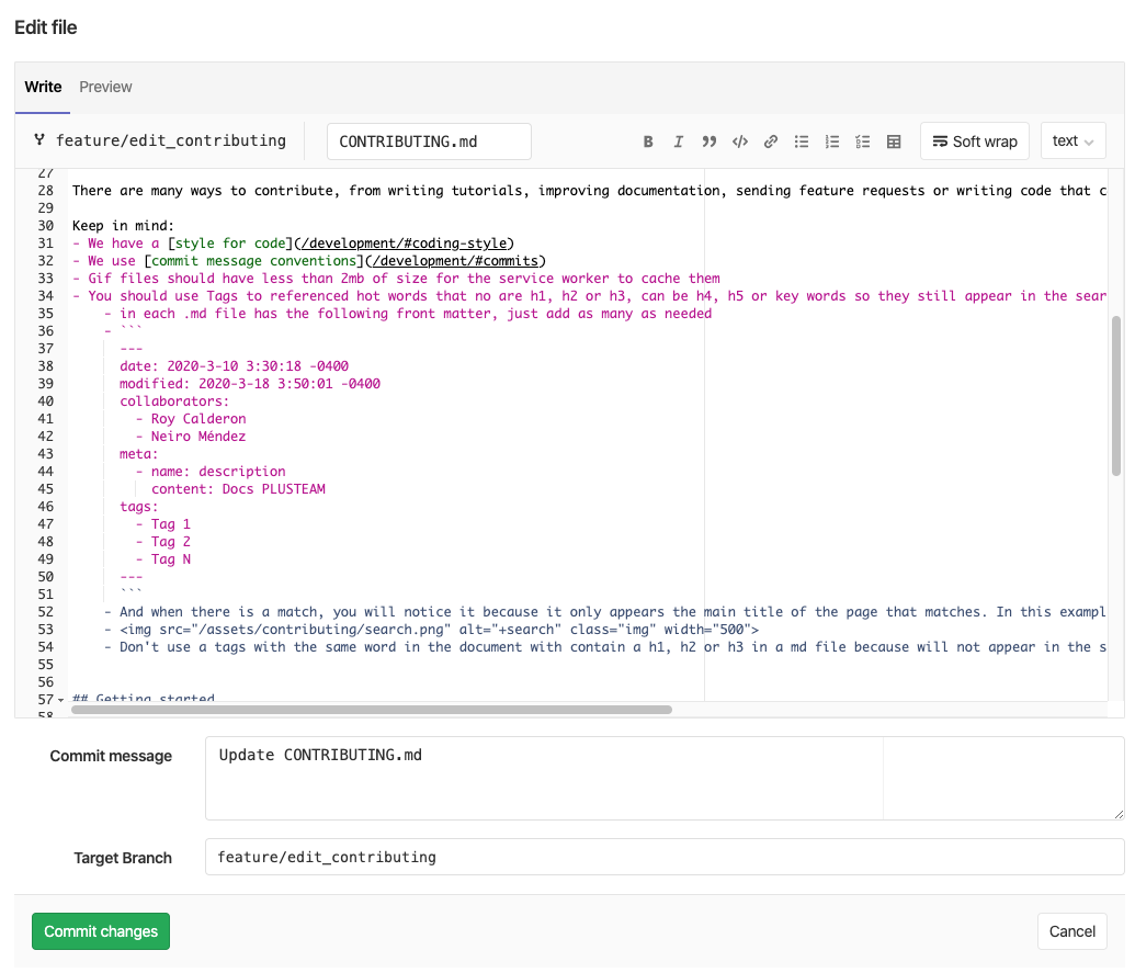 +update contributing